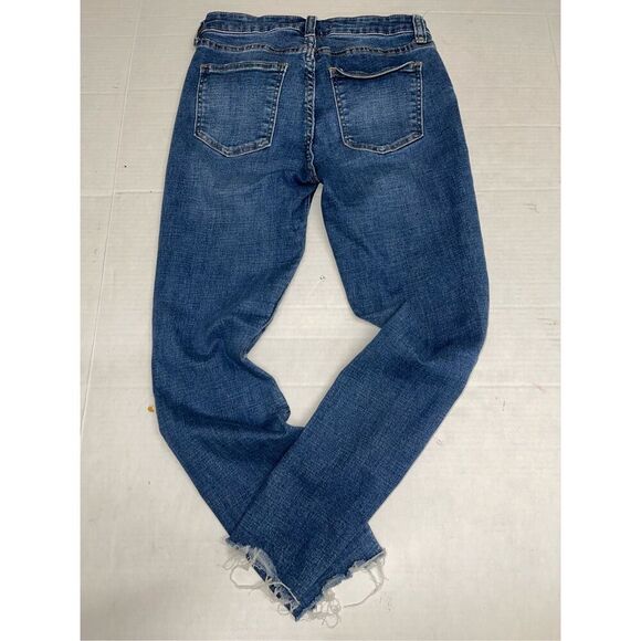 PISTOLA Jeans Womens Size 25 Dark‎ Blue Wash Skinny Distressed Low Rise A7 - Picture 6 of 7